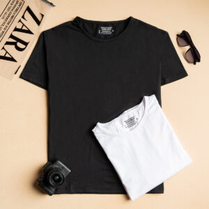 تيشيرت زارا رجالي قطن أبيض نص كم - Cleo Tredns